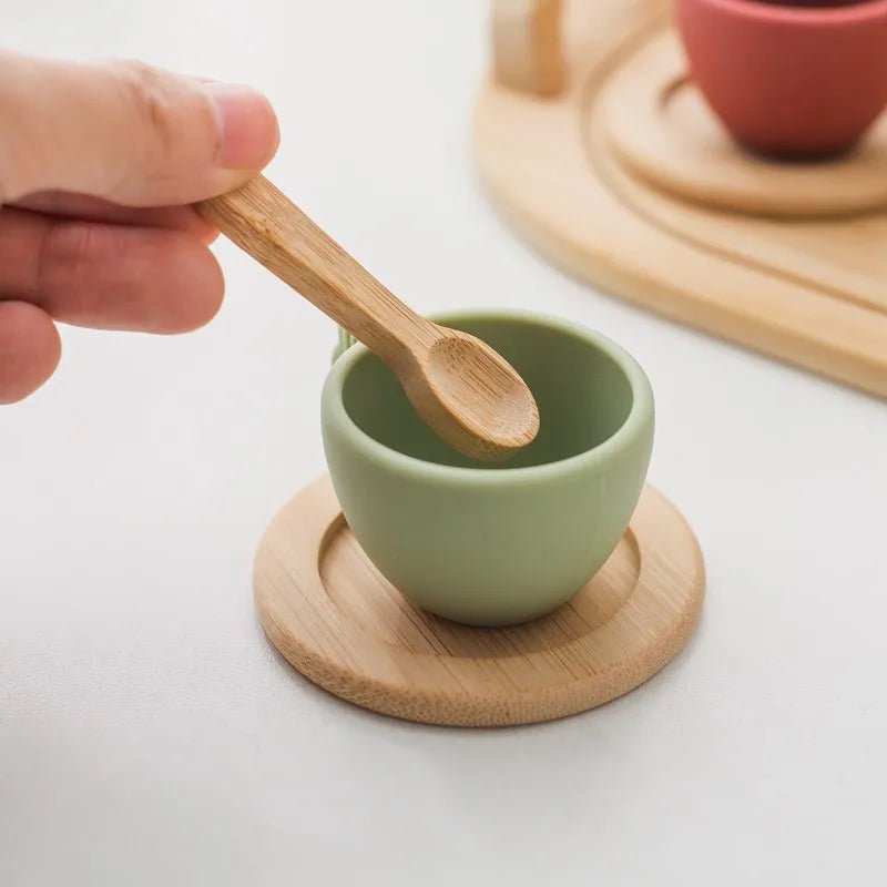 Wooden Montessori Toys Playing House Afternoon Tea Set - Tiny Explorers Club