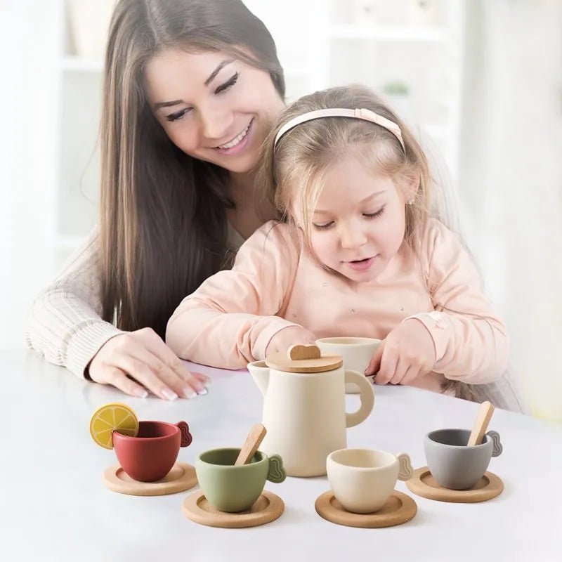 Wooden Montessori Toys Playing House Afternoon Tea Set - Tiny Explorers Club