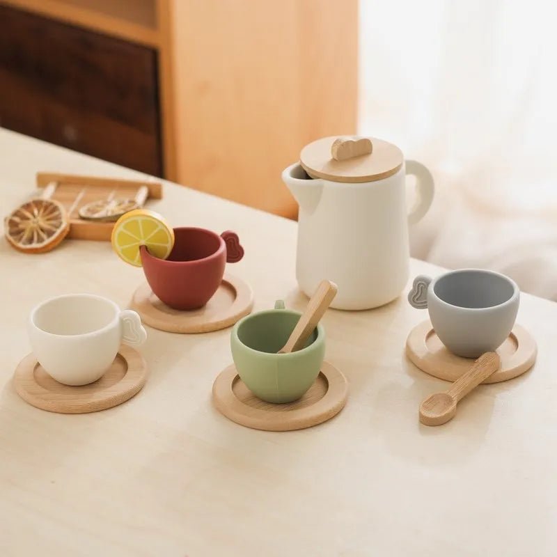 Wooden Montessori Toys Playing House Afternoon Tea Set - Tiny Explorers Club
