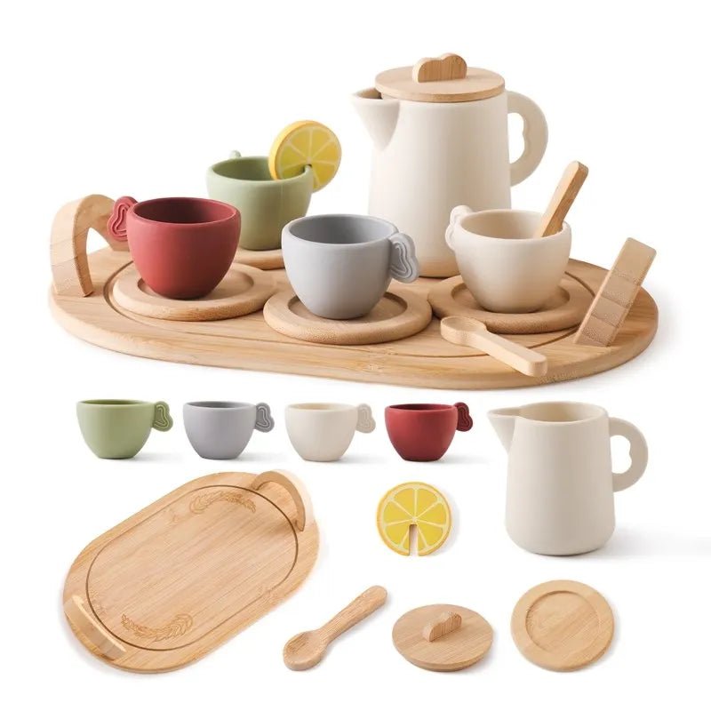 Wooden Montessori Toys Playing House Afternoon Tea Set - Tiny Explorers Club