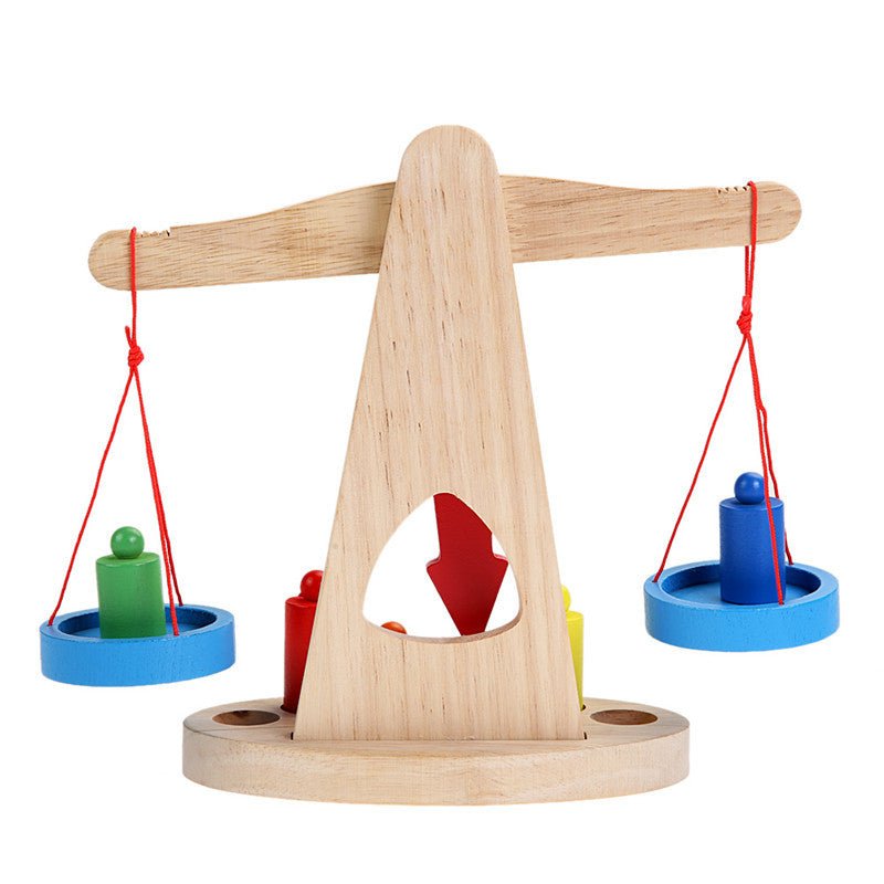 Wooden scales for measuring and weighing - Montessori Maths resources for Children's Learning - Tiny Explorers Club