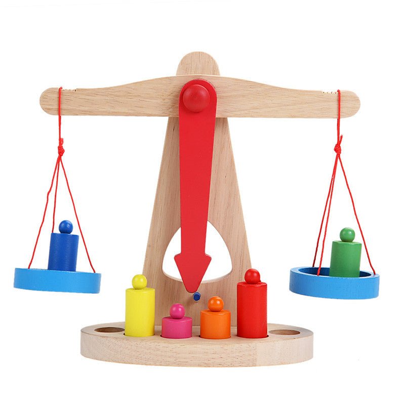 Wooden scales for measuring and weighing - Montessori Maths resources for Children's Learning - Tiny Explorers Club