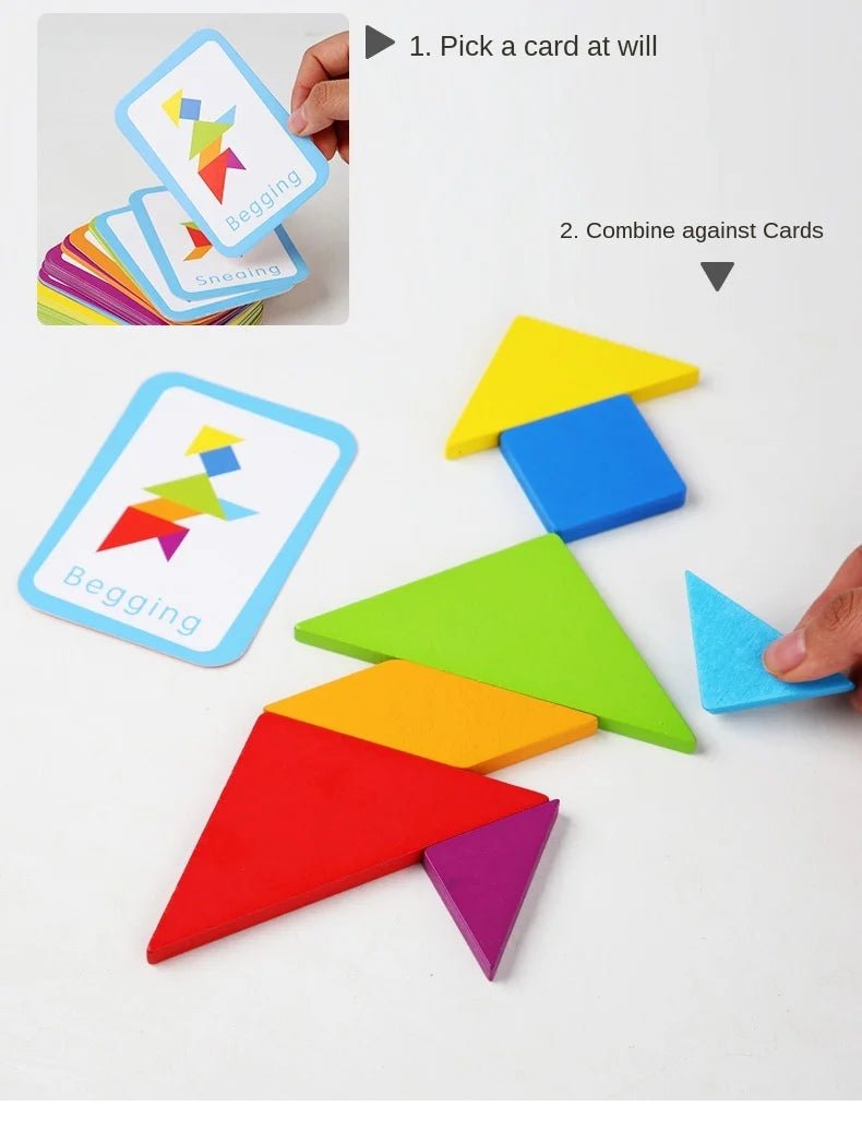 Wooden Tangram Jigsaw - Tiny Explorers Club