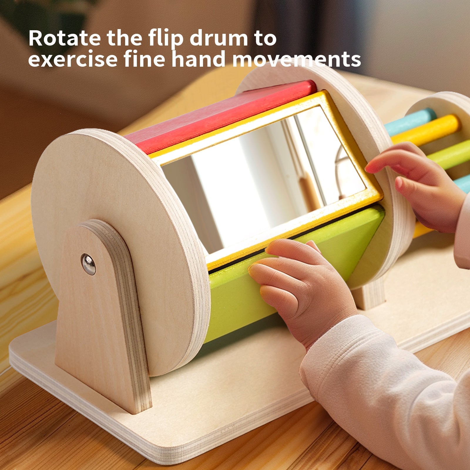 Wooden Textile Drum for Cognitive Sensory, Concentration and Hand-Eye Coordination - Tiny Explorers Club