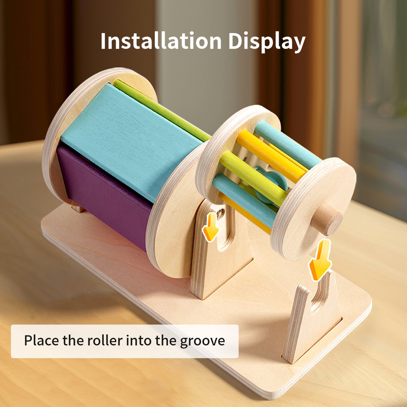 Wooden Textile Drum for Cognitive Sensory, Concentration and Hand-Eye Coordination - Tiny Explorers Club